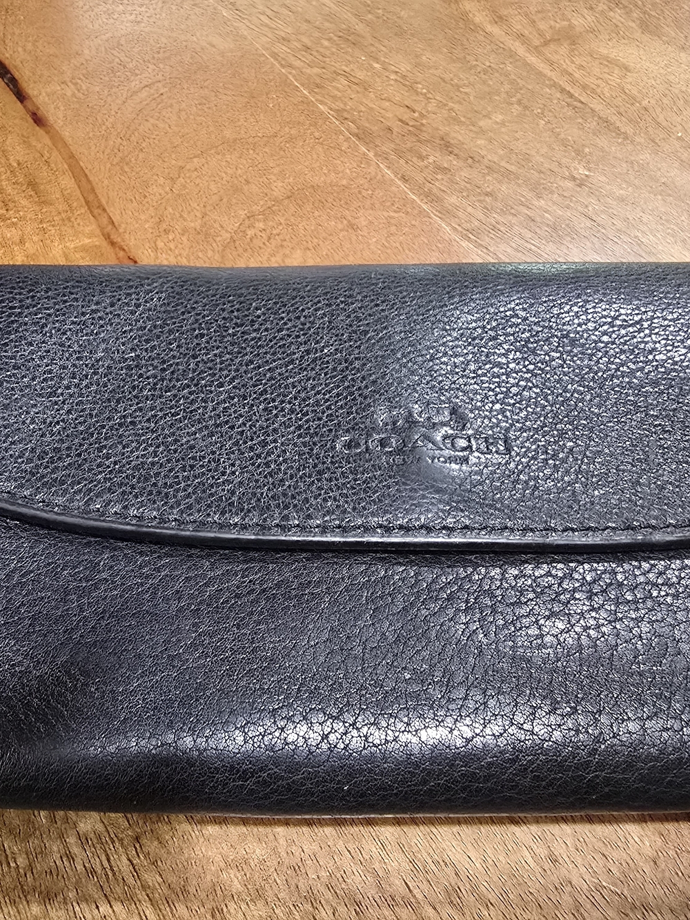 Coach Black Leather Clutch Wallet